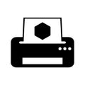 3d, printer, printing icon. Black vector graphics Royalty Free Stock Photo