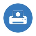 3d, printer, printing icon. Blue color design Royalty Free Stock Photo