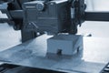 3D printer printing object close-up. Process creating three-dimensional model Royalty Free Stock Photo