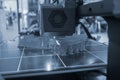 3D printer printing object close-up. Process creating three-dimensional model Royalty Free Stock Photo