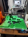 3D printer printing object close-up. Process creating three-dimensional model