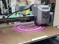 3D printer printing object close-up. Process creating three-dimensional model