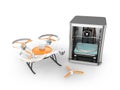 3D printer printing parts of drone Royalty Free Stock Photo