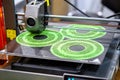 3D printer printing prototype molten plastic Process of creating prototype model Royalty Free Stock Photo