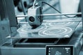 3D printer printing prototype molten plastic Process of creating prototype model Royalty Free Stock Photo