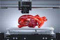 3D Printer Printing Realistic Heart. Futuristic Technologies. Three-dimensional Transplantology. 3d rendering