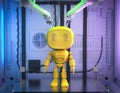 3d printer printing small robot toy model