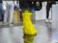 3D printer prints object Process of printing model on 3D printer. Model printed Royalty Free Stock Photo
