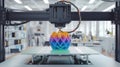 3d Printer Creating a Colorful Vase in a Modern Laboratory at Daytime Royalty Free Stock Photo