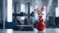 3d printer red dragon vase flowers Royalty Free Stock Photo