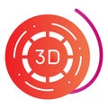 3d printer reel flat icon. Coil for 3d printer color icons in trendy flat style. 3d printer filament gradient style