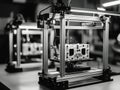 A 3D printer sitting on a table, ready for use Royalty Free Stock Photo