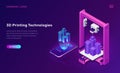 3D printer technology, isometric concept