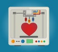 3D printer to print three-dimensional models for the internal organs. Heart transplant Royalty Free Stock Photo