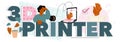 3D printer typographic header. Digital designer with electronic tools Royalty Free Stock Photo