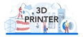 3D printer typographic header. Digital drawing with electronic tools Royalty Free Stock Photo