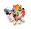 3D printer waste. Plastic filament poops isolated on white background Royalty Free Stock Photo