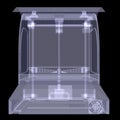 3d printer. X-ray render