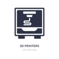 3d printers icon on white background. Simple element illustration from Technology concept