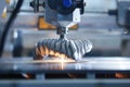 A 3D printers nozzle in action, fabricating complex parts Generative ai
