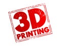 3D Printing - additive manufacturing process that creates a physical object from a digital design, text concept stamp