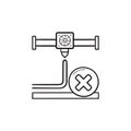 3D printing cancel hand drawn outline doodle icon. Royalty Free Stock Photo
