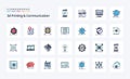 25 3d Printing And Communication Line Filled Style icon pack Royalty Free Stock Photo