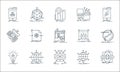 d printing and communication line icons. linear set. quality vector line set such as abstract, prototyping, idea, globe network, Royalty Free Stock Photo