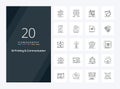 20 3d Printing And Communication Outline icon for presentation Royalty Free Stock Photo