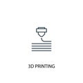3d printing concept line icon. Simple