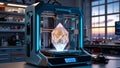 3D Printing of Futuristic Crystal Material Royalty Free Stock Photo