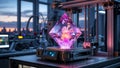 3D Printing of Futuristic Crystal Material Royalty Free Stock Photo