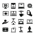 3D Printing icons set, simple style Royalty Free Stock Photo