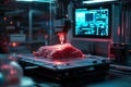 3D Printing Lab Meat Close-Up