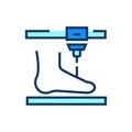 3d printing leg icon. Healthcare vector illustration.