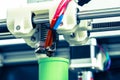 3d printing with light green filament Royalty Free Stock Photo