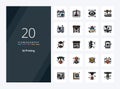 20 3d Printing line Filled icon for presentation Royalty Free Stock Photo