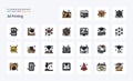 25 3d Printing Line Filled Style icon pack Royalty Free Stock Photo