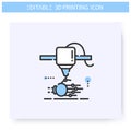 3d printing line icon. Editable illustration