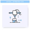 3d printing line icon. Editable illustration