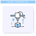 3d printing line icon. Editable illustration