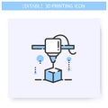 3d printing line icon. Editable illustration