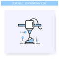 3d printing line icon. Editable illustration