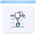 3d printing line icon. Editable illustration