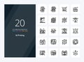 20 3d Printing Outline icon for presentation Royalty Free Stock Photo