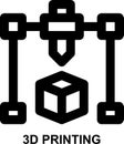 3d printing, 3d printer, additive manufacturing, rapid manufacturing, manufacturing, production outline icon