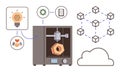 3D Printing Process with Cloud Integration and Collaborative Innovation Royalty Free Stock Photo