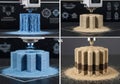 3d printing process demonstrating different stages and materials in action Royalty Free Stock Photo