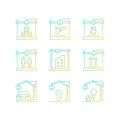 3d printing process gradient linear vector icons set Royalty Free Stock Photo