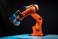 3d printing robot, with its arm moving in precise movements, to create new object
